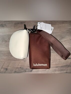 Lululemon Dual Pouch Wristlet Wallet Lava Cake/Lt Ivory